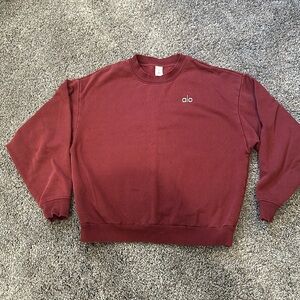 Alo Accolade Crew Neck Burgundy sweater S